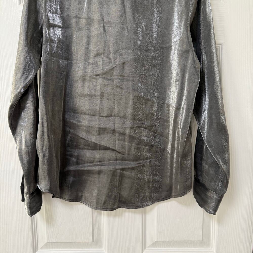 Lauren Ralph Lauren Women's Gray Iridescent Long Sleeve Top Size L. - Picture 10 of 12